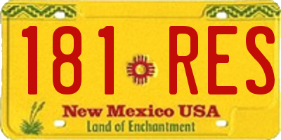NM license plate 181RES