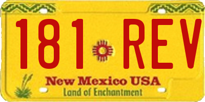 NM license plate 181REV
