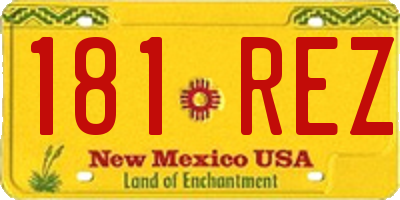 NM license plate 181REZ