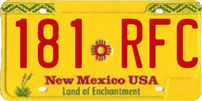 NM license plate 181RFC