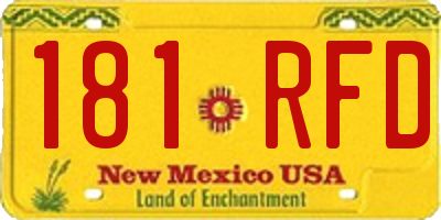 NM license plate 181RFD