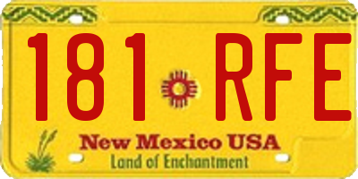 NM license plate 181RFE