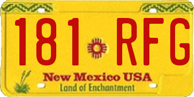 NM license plate 181RFG