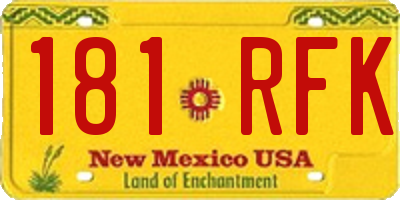NM license plate 181RFK