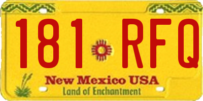 NM license plate 181RFQ