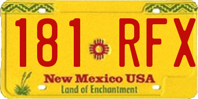 NM license plate 181RFX