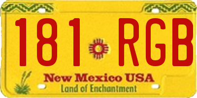 NM license plate 181RGB