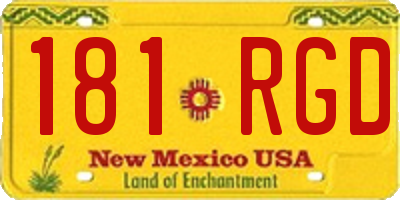 NM license plate 181RGD