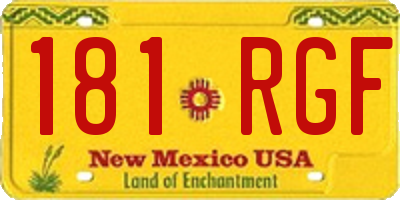 NM license plate 181RGF
