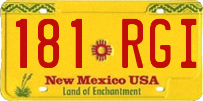 NM license plate 181RGI
