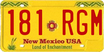 NM license plate 181RGM