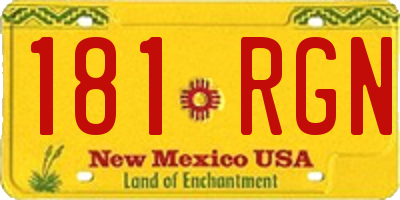 NM license plate 181RGN