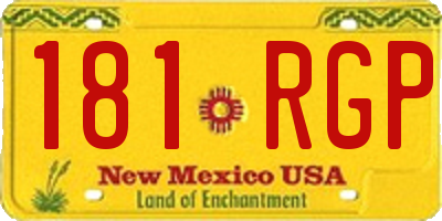 NM license plate 181RGP
