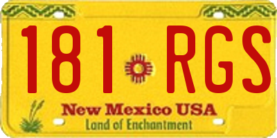 NM license plate 181RGS