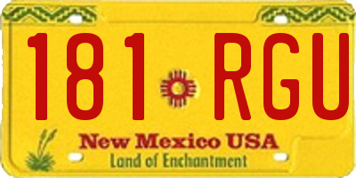 NM license plate 181RGU