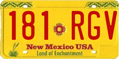 NM license plate 181RGV