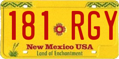 NM license plate 181RGY