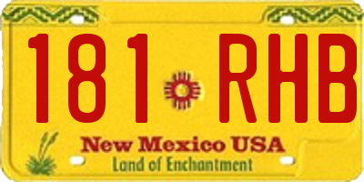 NM license plate 181RHB