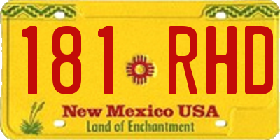 NM license plate 181RHD