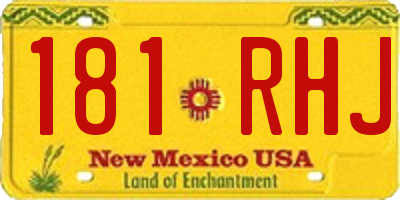 NM license plate 181RHJ