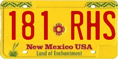 NM license plate 181RHS