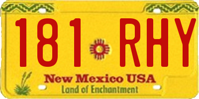 NM license plate 181RHY