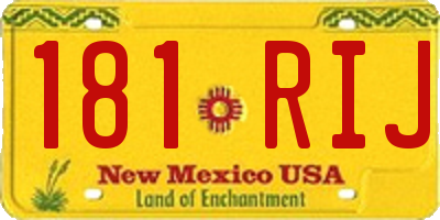 NM license plate 181RIJ
