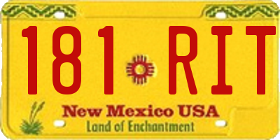 NM license plate 181RIT