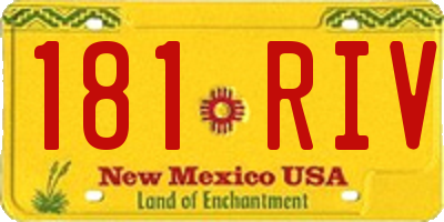 NM license plate 181RIV