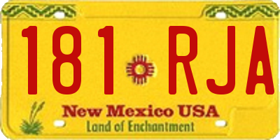 NM license plate 181RJA