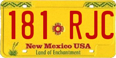NM license plate 181RJC