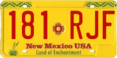 NM license plate 181RJF