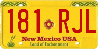 NM license plate 181RJL