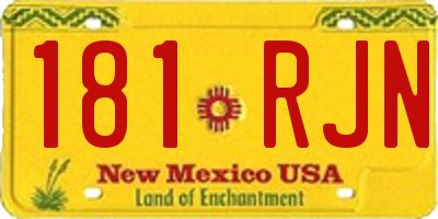 NM license plate 181RJN