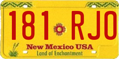 NM license plate 181RJO