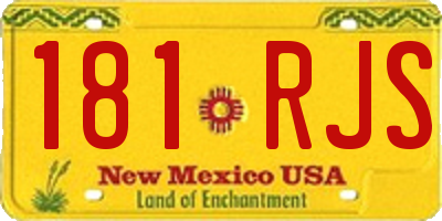 NM license plate 181RJS