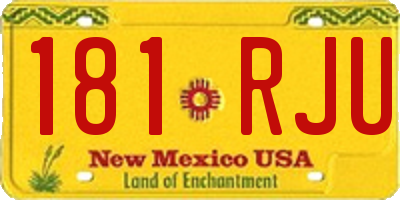 NM license plate 181RJU