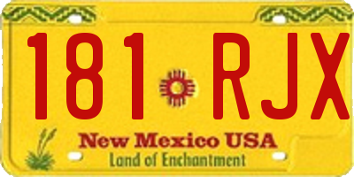 NM license plate 181RJX