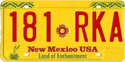 NM license plate 181RKA