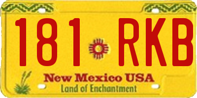 NM license plate 181RKB