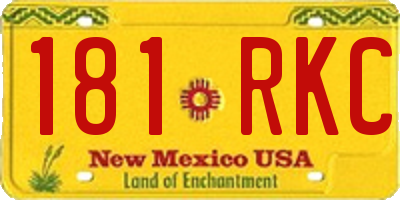 NM license plate 181RKC