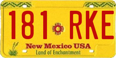 NM license plate 181RKE
