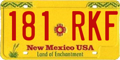 NM license plate 181RKF