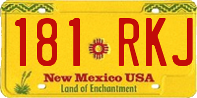 NM license plate 181RKJ