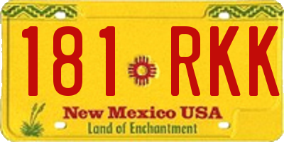 NM license plate 181RKK