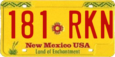 NM license plate 181RKN