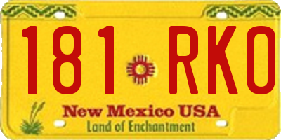 NM license plate 181RKO