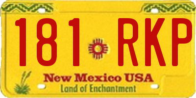 NM license plate 181RKP
