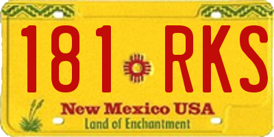 NM license plate 181RKS