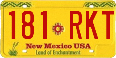 NM license plate 181RKT